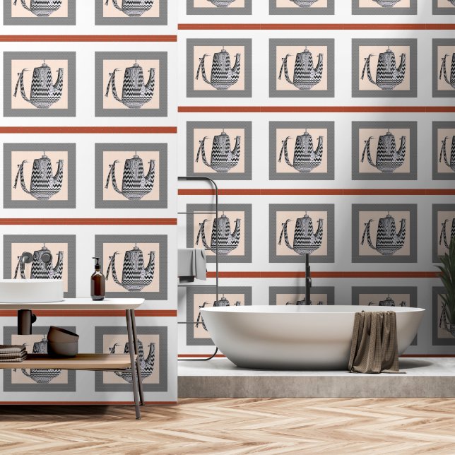 Zickzack Schiff Tapete (Badezimmer)