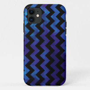 Zickzack, schwarz-blaue Streifen Case-Mate iPhone Hülle