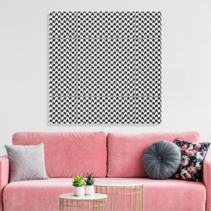Zickzack, schwarz/grau gestrichene Canvas Leinwanddruck