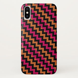 Zickzack Schwarz-Orange-rosa Muster Case-Mate iPhone Hülle