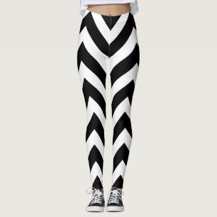 Zickzack Schwarz-Weiß-Großgröße Leggings