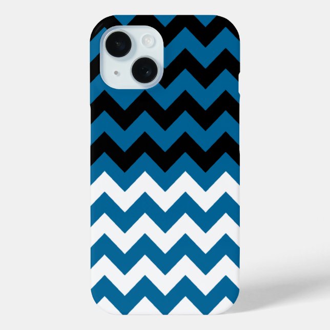Zickzack Schwarz-Weiß-Muster Case-Mate iPhone Hülle (Rückseite)