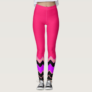 Zickzack, schwarz-weißes Muster Leggings