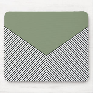 Zickzack Schwarzweiß-Design und grünes Dreieck Mousepad