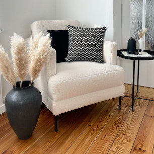 Zickzack Schwarzweißmuster Kissen