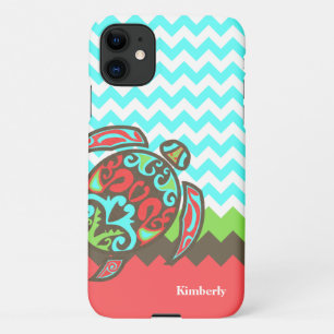 Zickzack & Sea Turtle Custom iPhone 11 Hülle
