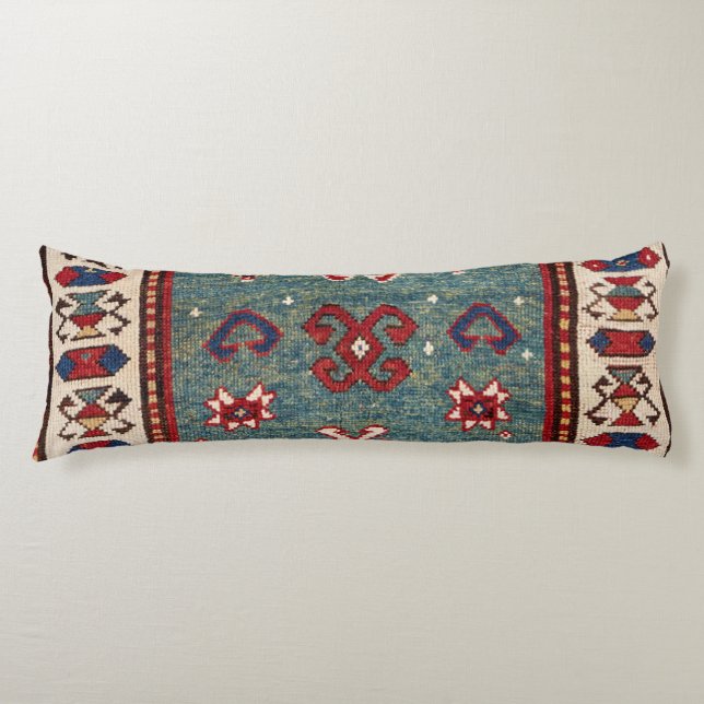 Zickzack Stars Steel Blue Light Aquamarin  Seitenschläferkissen (Vorderseite)