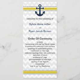 Zickzack Streifen, Anker, nautisches Hochzeitsprog Programm