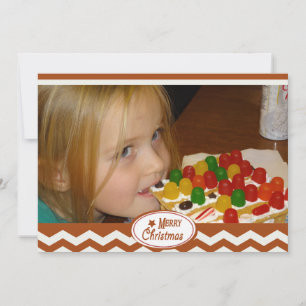 Zickzack Streifen Fotokarte für den Urlaub Feiertagskarte