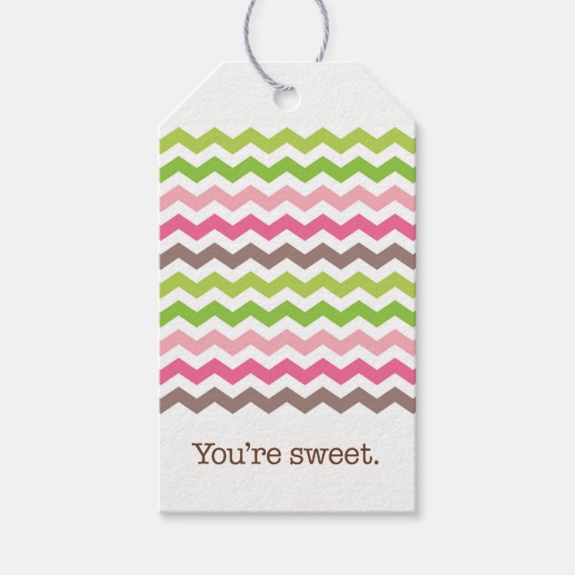 Zickzack Streifen Geschenkanhänger (Vorderseite)