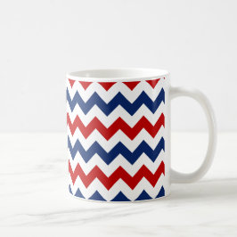 Zickzack Streifen in amerikanischen Farben Tasse