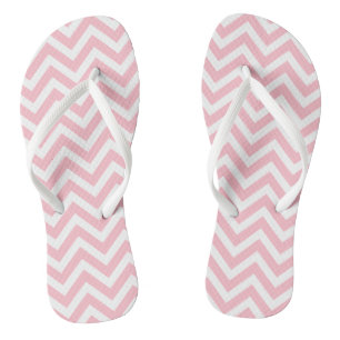 Zickzack Streifen in rosa und weißem Medium Flip Flops