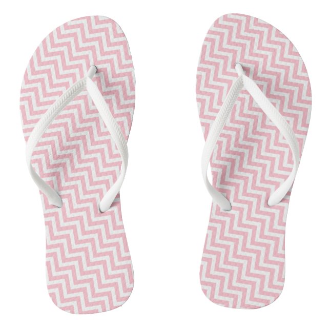 Zickzack Streifen in rosa und weißer, kleiner Größ Flip Flops (Fußbett)