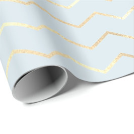 Zickzack Streifen Lines Gold Metallische Blauer Pa Geschenkpapier