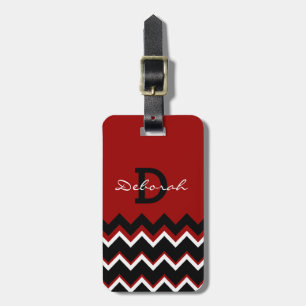 Zickzack Streifen mit Monogramm Gepäckanhänger