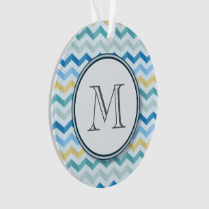 Zickzack Streifen mit Monogramm Ornament