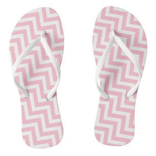 Zickzack Streifen mit rosa und weißem Medium Flip Flops