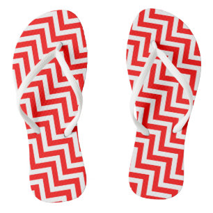 Zickzack Streifen mit rotem und weißem Medium Flip Flops