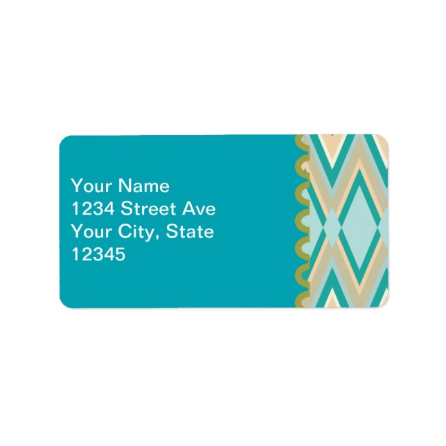 Zickzack-Telefone diagonal Adressaufkleber (Vorne)