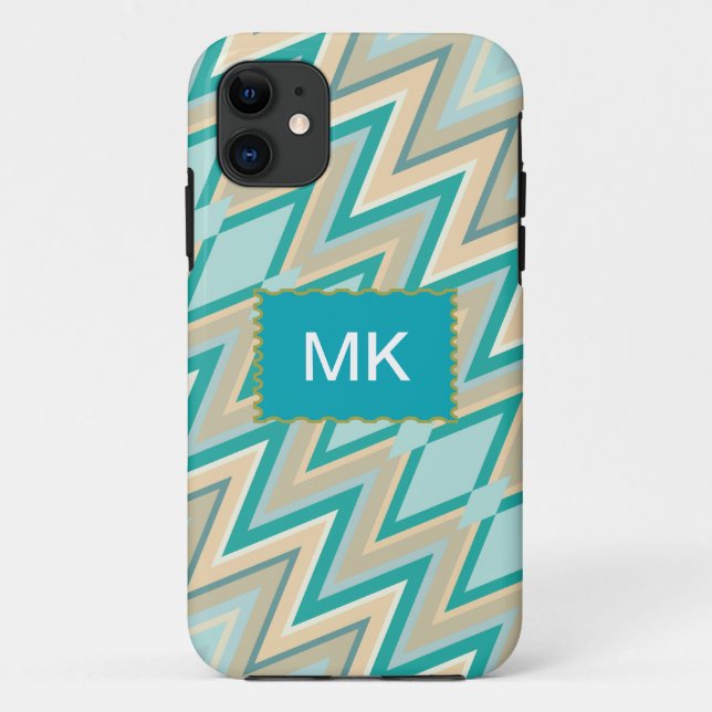 Zickzack-Telefone diagonal Case-Mate iPhone Hülle (Rückseite)