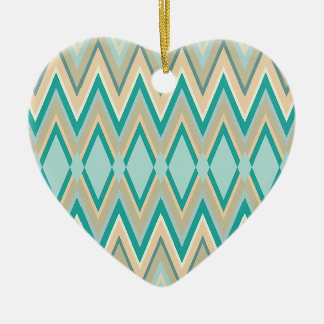 Zickzack-Telefone diagonal Keramik Ornament (Vorne)