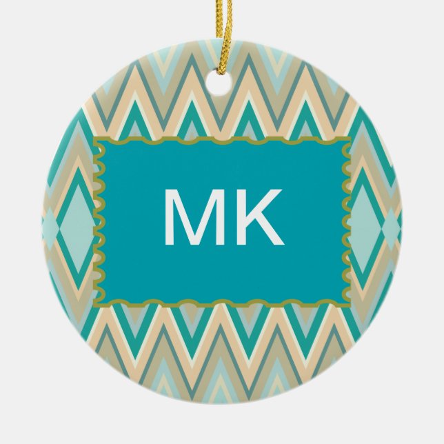 Zickzack-Telefone diagonal Keramikornament (Vorne)