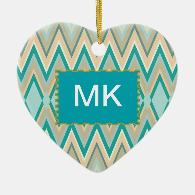 Zickzack-Telefone diagonal Keramikornament (Vorne)