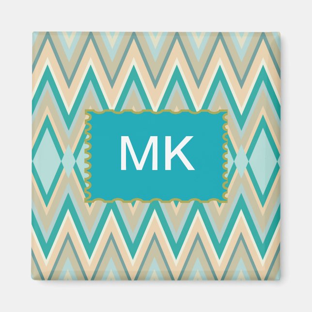 Zickzack-Telefone diagonal Magnet (Vorne)