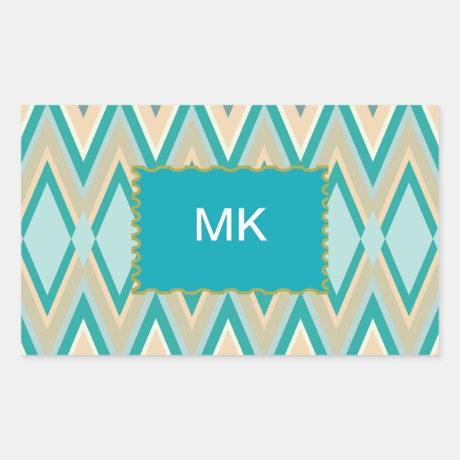 Zickzack-Telefone diagonal Rechteckiger Aufkleber (Vorderseite)