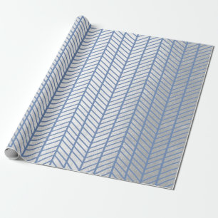 Zickzack Tiffany Ozean-blaues Grau-Silber-Marine Geschenkpapier