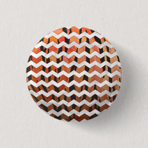Zickzack Tiger Hot orange und Black Print Button