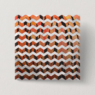 Zickzack Tiger Hot orange und Black Print Button