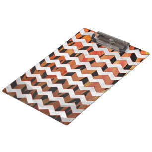 Zickzack Tiger Hot orange und Black Print Klemmbrett