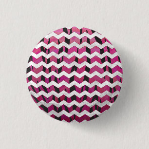 Zickzack Tiger-Hot-Rosa und Schwarz-Print Button