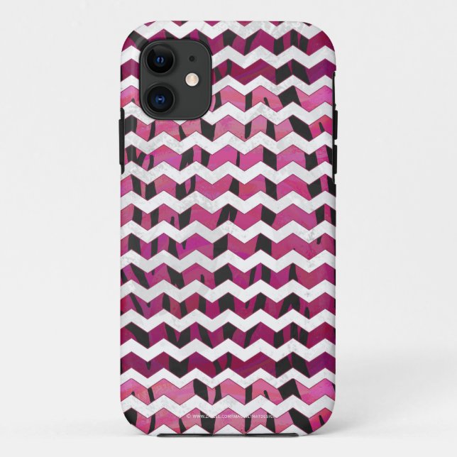 Zickzack Tiger-Hot-Rosa und Schwarz-Print Case-Mate iPhone Hülle (Rückseite)