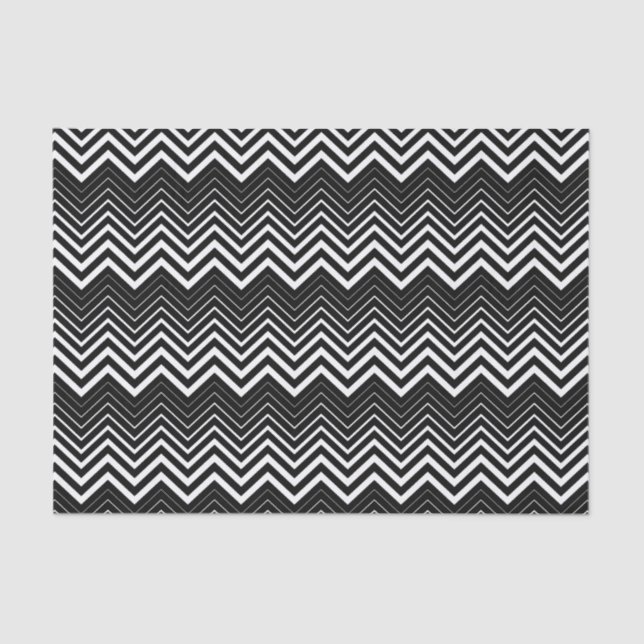Zickzack Tissue Paper Black/White Zigzag Seidenpapier (Vorderseite)