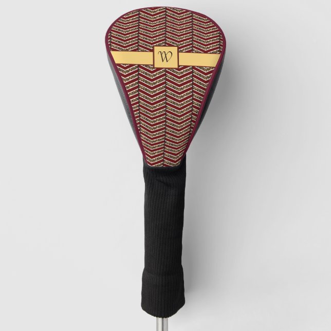 Zickzack Treiberabdeckung für Leopard Golf Headcover (Vorderseite)