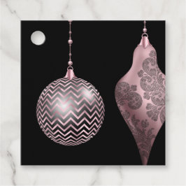 Zickzack und schwarz - Blütenrosa und Damaskus Wei Geschenkanhänger