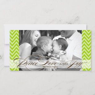 Zickzack und Script Holiday Foto Card Feiertagskarte