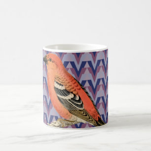 Zickzack und Vintager rosa Vogel Tasse