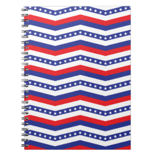 Zickzack US Flagge Rot-Weiß und Blau Notizblock