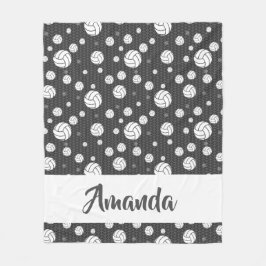 Zickzack Volleyball-Muster in Grau und Weiß Fleecedecke