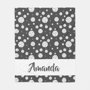 Zickzack Volleyball-Muster in Grau und Weiß Fleecedecke