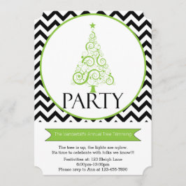 Zickzack Weihnachtsbaum-Zutat-Party Einladung