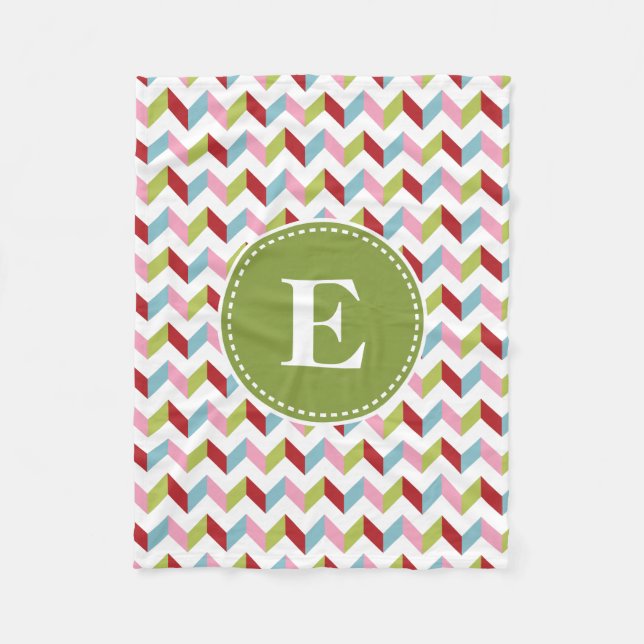 Zickzack Weihnachtsmuster Fleecedecke (Vorderseite)