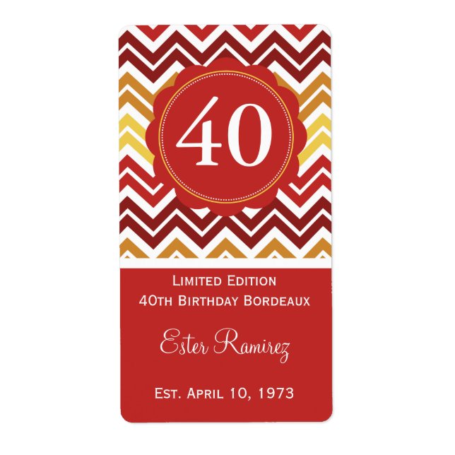 Zickzack Weinetikett (375 ml) (Vorne)