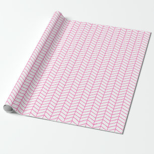 Zickzack Werbepapier - Rosa auf Weiß Geschenkpapier