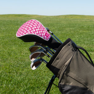 Zickzack Zackenbild in Rosa und Weiß Golf Headcover