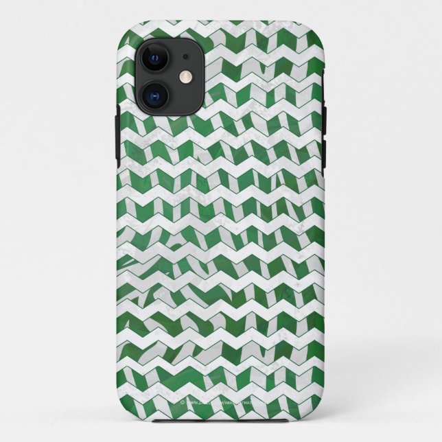Zickzack Zebra-Grün und Weiß Case-Mate iPhone Hülle (Rückseite)