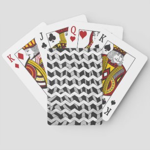 Zickzack Zebra Schwarz und Grau Spielkarten
